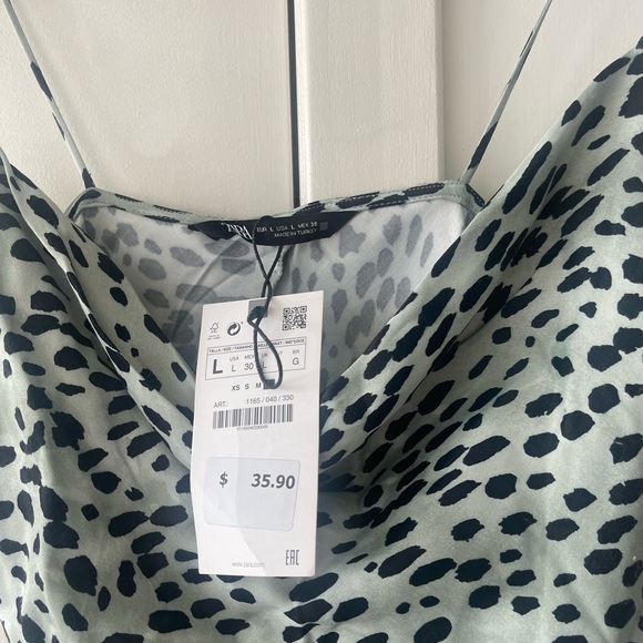 NWT ZARA LEOPARD DRAPE CAMI - Picture 2 of 2